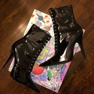jeffrey campbell galinda black patent leather booties